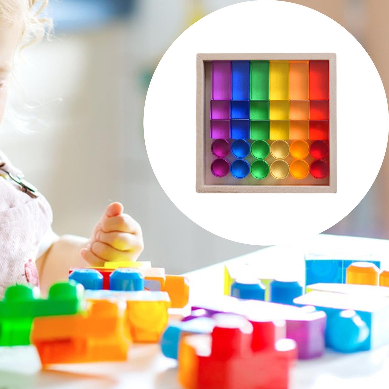 Juego de Bloques Cúbicos Apilables para Desarrollar La Motricidad Estuche de Almacenamiento de Colores.