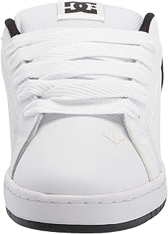 DC Men's Court Graffik Skate Shoe, White/Black/Black,15 M US