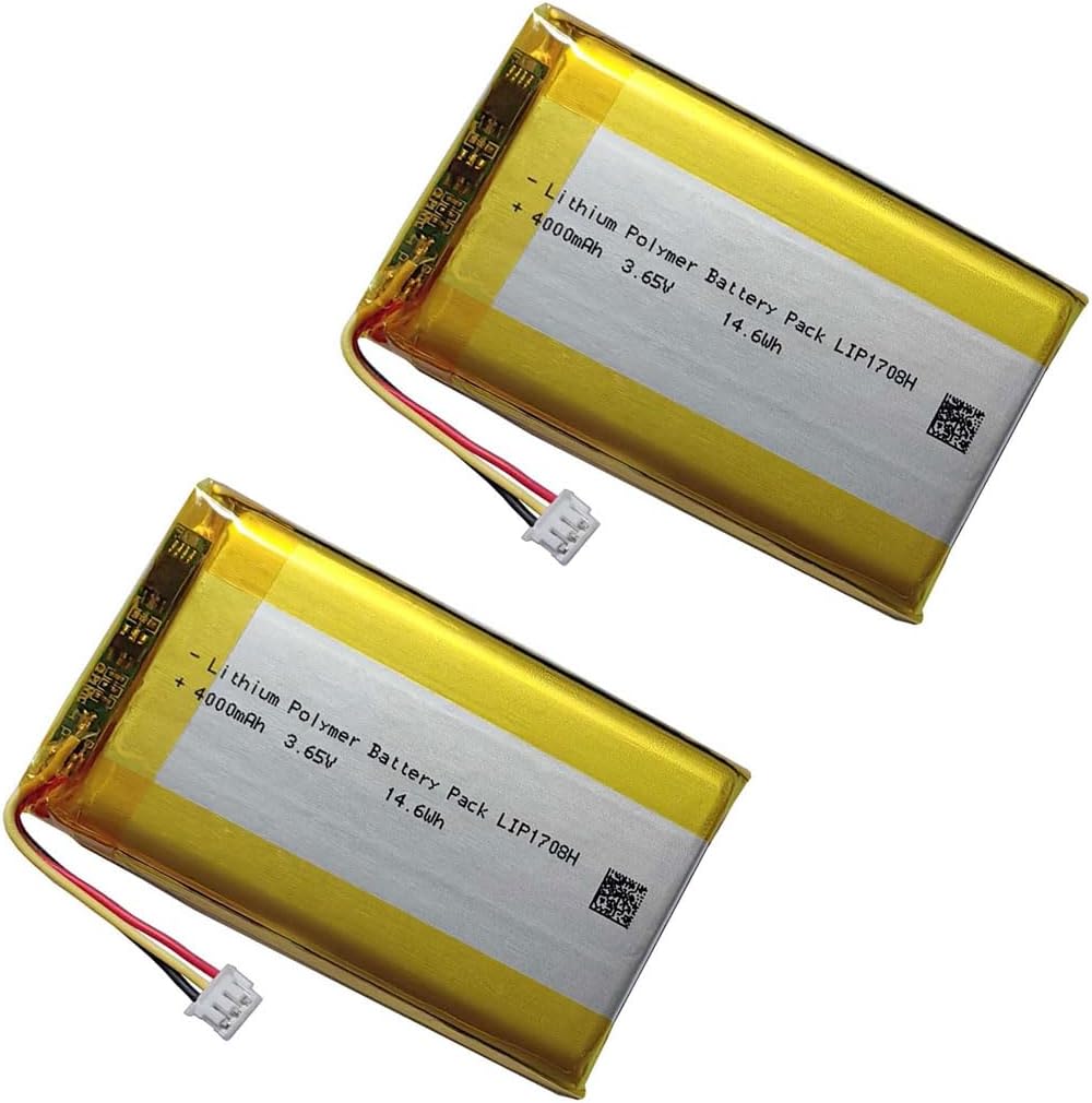 PS5 Controller Battery 4000mAh, Rechargable Lipo Battery Pack for Sony PS5 Playstation 5 Dual Sense Controller CFI-ZCT1W Controller LIP1708 Battery Upgraded from 1560mAh to 4000mAh 2Pack