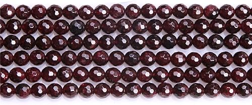 Miniatura 44 de JOE FOREMAN Cuentas de granate para hacer joyas, piedras preciosas naturales, semipreciosas, 0.472 in, redondas, esmeriladas, mate, envejecidas, 15