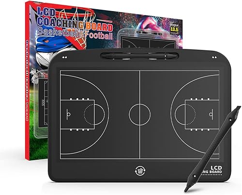 VNVDFLM Tablero táctico electrónico de fútbol de 13.5 pulgadas, tablero de estrategia de fútbol LCD con lápiz capacitivo, tablero de marcador de