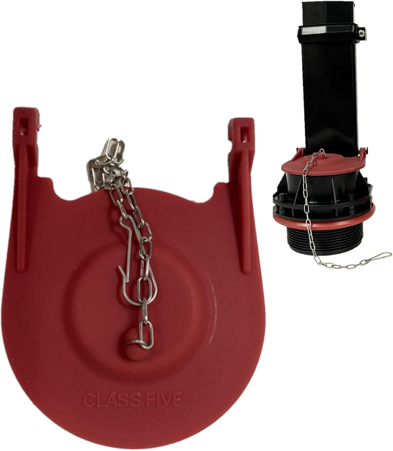 Kohler Class Five Red Rubber Flapper for Two-piece toilets w/a Large (3.75-inch Wingspan) Replaces#1078441, 1016546,1042313, by Nuflush (2) (Not order if you have a round over flow tube)