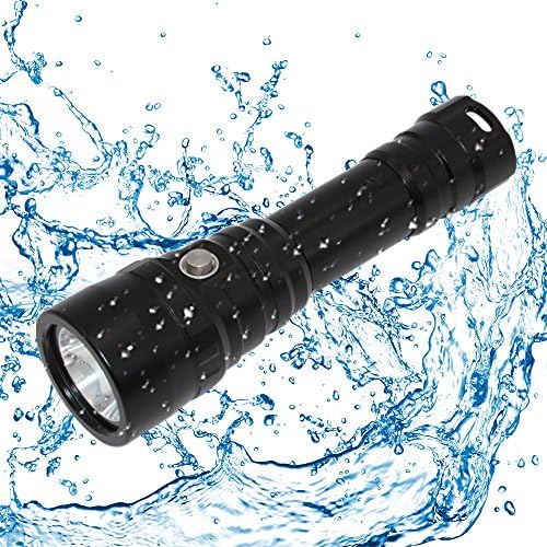 1200 Lumen Diving Flashlight, Whaitfire XP-L V6 LED Tactical Handheld Flashlight/Pocket Torch - Scuba Diving Light Waterproof Underwater Torch for Outdoor Under water Sports