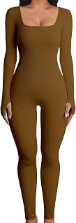YIOIOIO Women Workout Seamless Jumpsuit Yoga Ribbed One Piece Long Sleeve Leggings Romper Price In India