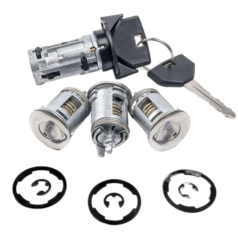 Ignition Switch Lock Cylinder with Door Lock and Key Compatible with 1991-1996 Vehicles for 5161055AA