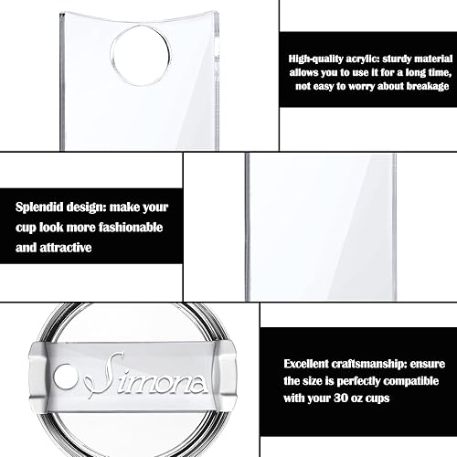 Miniatura 3 de Placa de identificación para vasos Stanley de 30 onzas, 12 unidades de placa acrílica personalizada con nombre en blanco compatible con Stanley