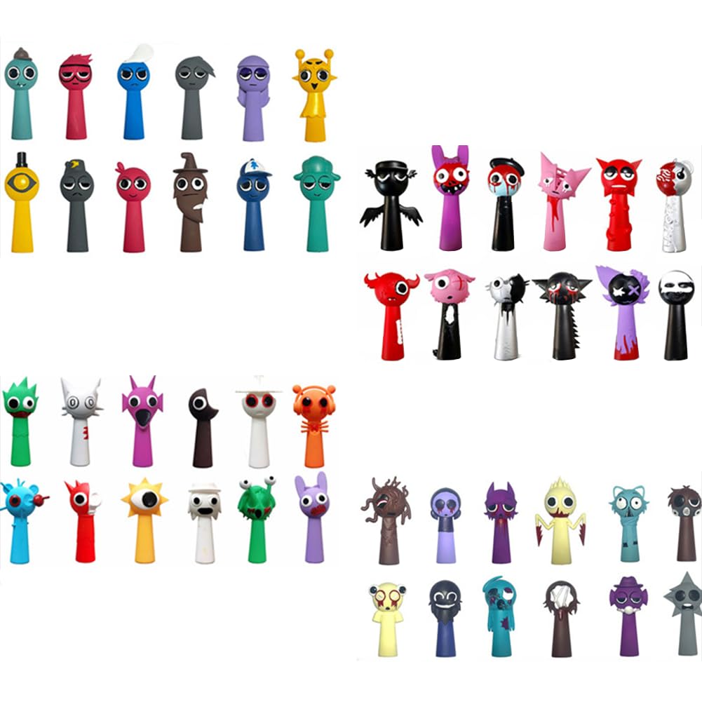 Jilijia Sprunki Lot de 55 autocollants étanches Motif jeu d'horreur Motif dessin animé Jilijia Sprunki Lot de 55 autocollants étanches Motif jeu d'horreur Motif dessin animé
