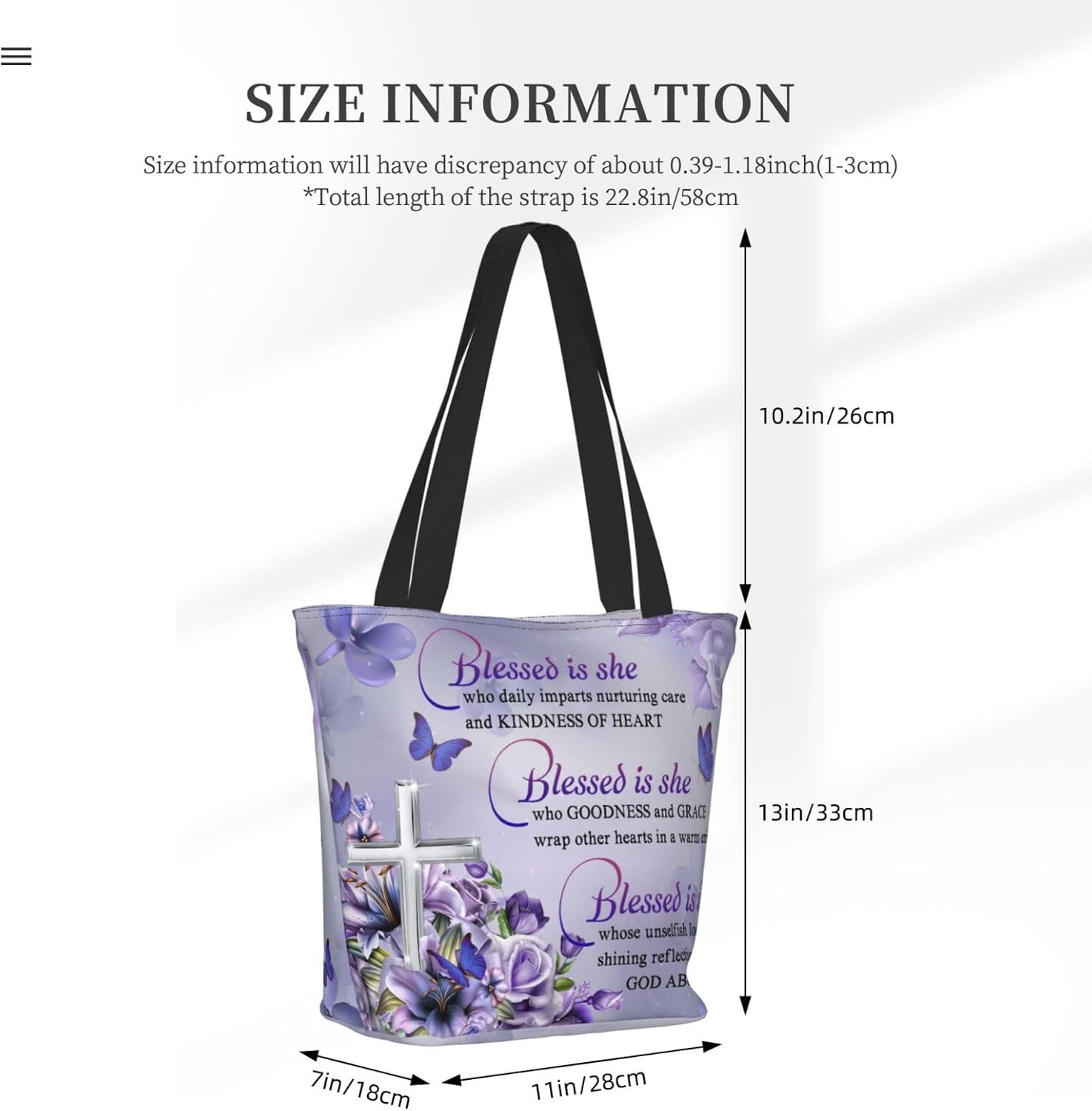 Tote Bag for Women, Everyday Carry, Large Capacity Reusable Shopping Bag With Zipper For Groceries, Work & Travel