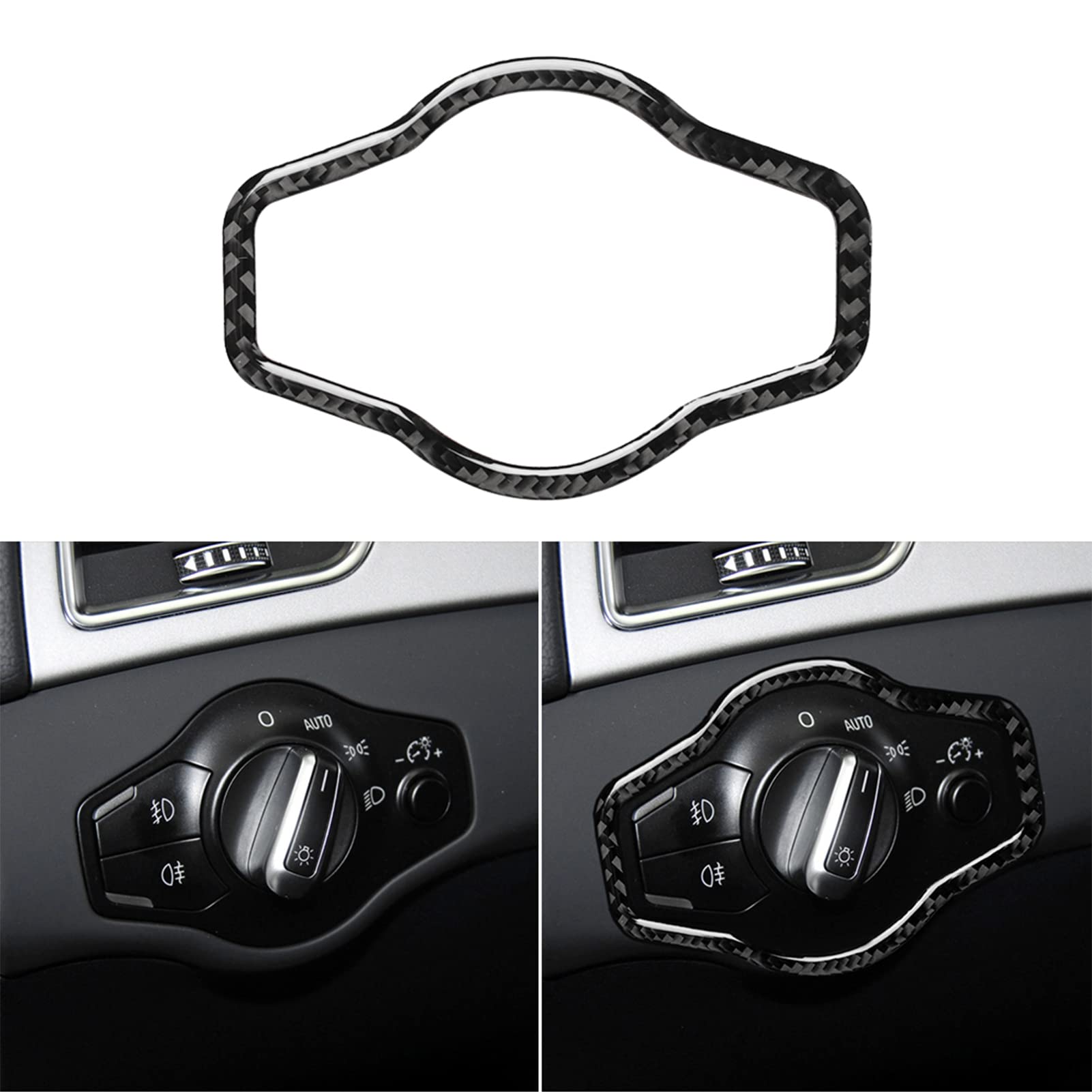 NVCNX Carbon Fiber Compatible with Audi A4 B8 2009-2016/ S4 2010-2016 2011 2012 2013 2014 2015/ A5 S5 2008-2017/ RS5 2013-2015 Car Headlight Switch