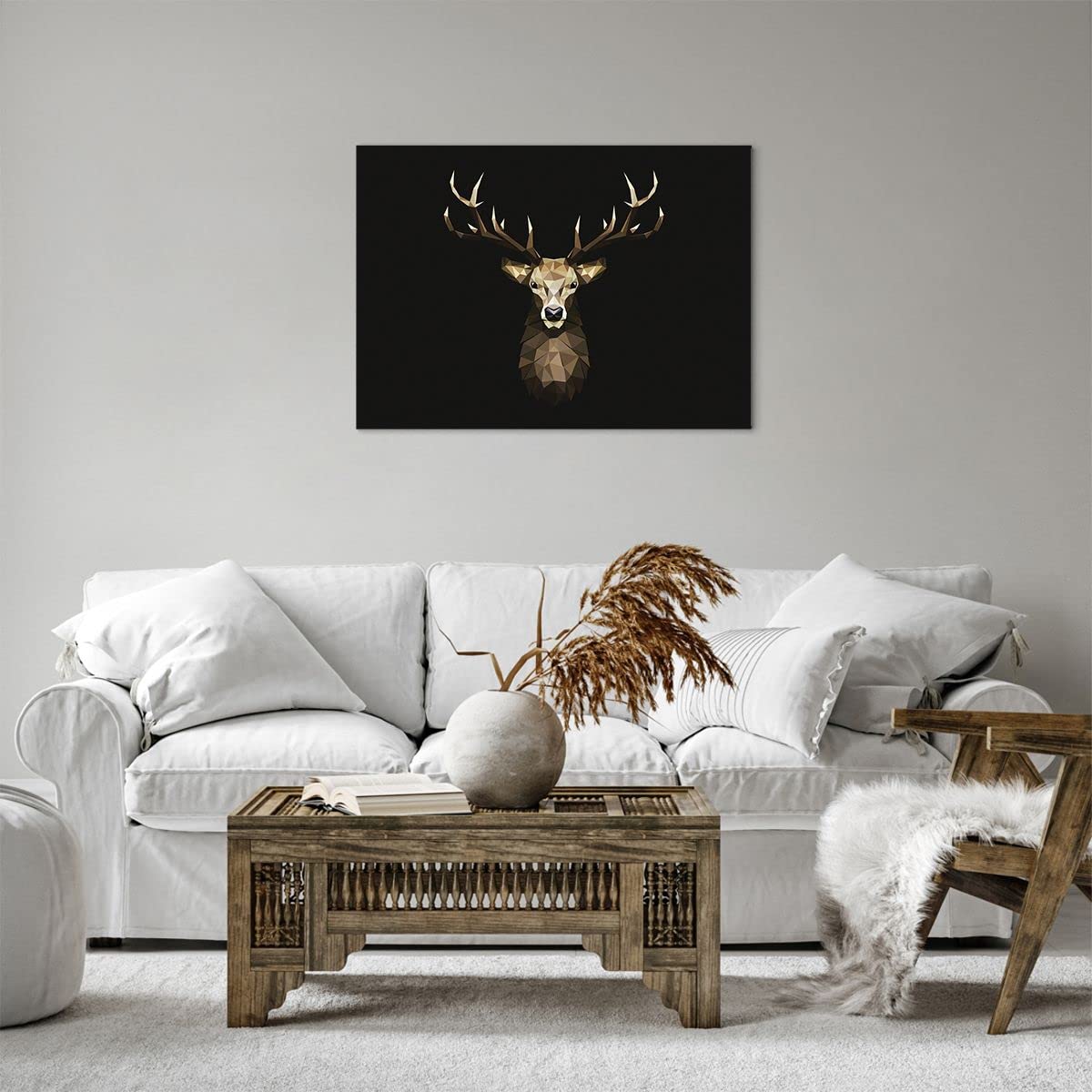 Quadro Su Tela Animale Cappello Cervo Moderno Stampe Da
