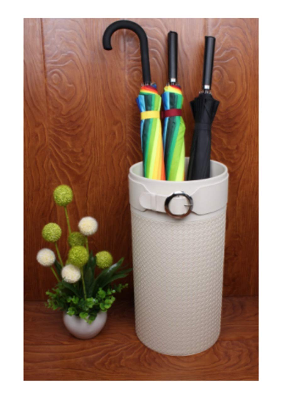 Seau de Stockage de Grande Capacité Blanc Porte-Parapluie en Cuir