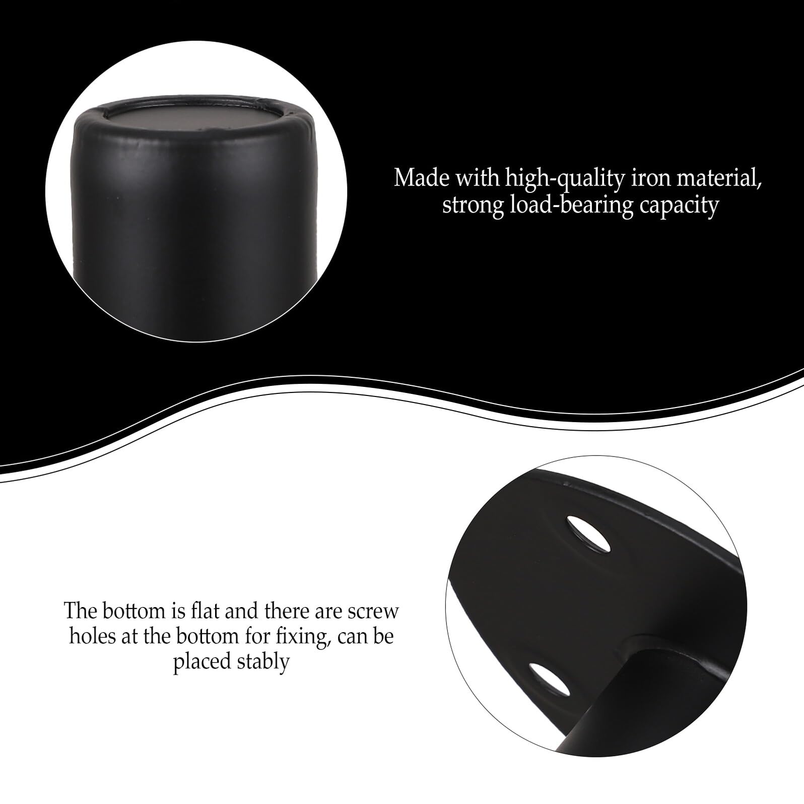 Support Socle Robuste Trous de Fixation Enceinte sur Pied en Fer Noir Forte Capacité de Charge pour Haut-Parleur pour Système Audio de Scène