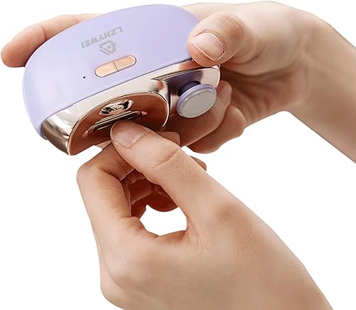 Cortaúñas eléctrico, cortaúñas automático 2 en 1 con lima de uñas y corte, recortador de uñas de seguridad recargable por USB con almacenamiento de
