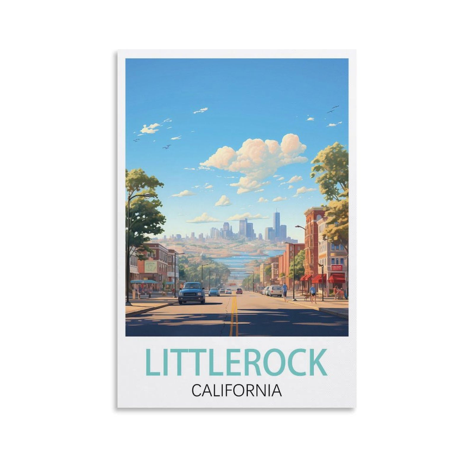 Vintage Metal Tin Sign Vintage Tin Sign Metal Retro Art Wall Poster for Home Club Garden Decor Littlerock California Posters 30x30cm
