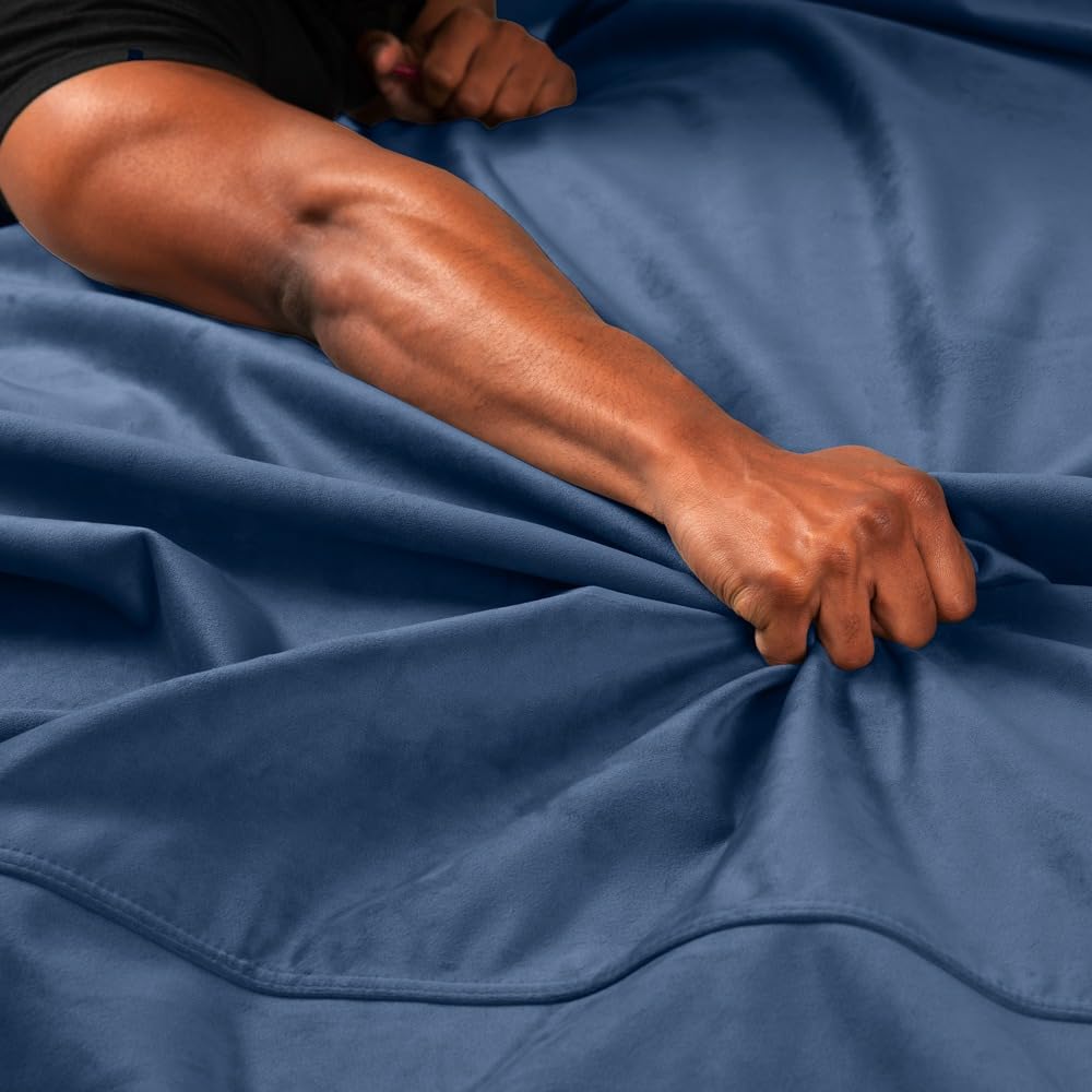 Liberator Fascinator Throw - Moisture-Proof Sensual Blanket, Mini Size, Microvelvet: Indigo