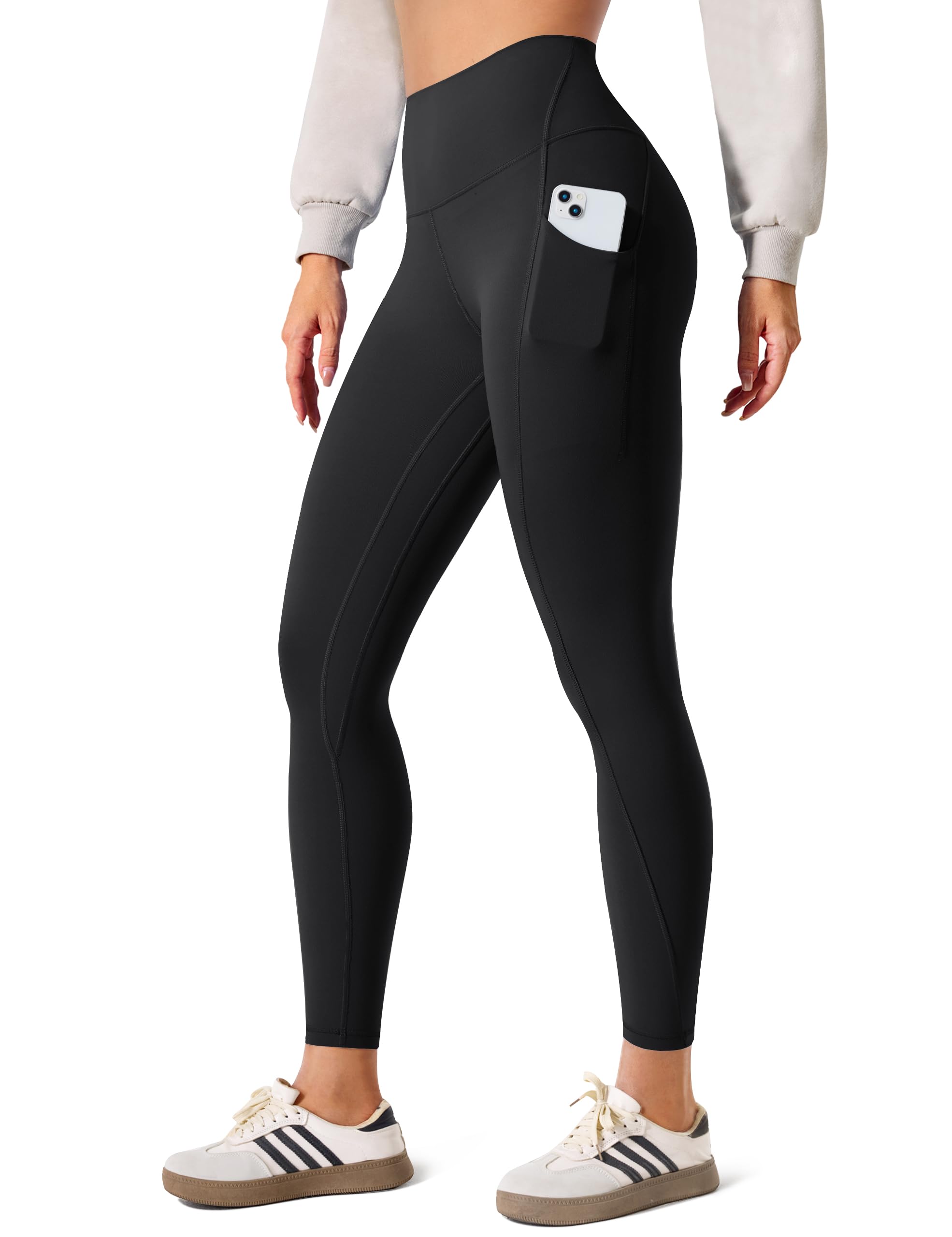 BAYDI Clouduxi 64cm High Waist Sport Leggings Damen Blickdicht Yogahose Sporthose Lang Yoga Pants mit Taschen