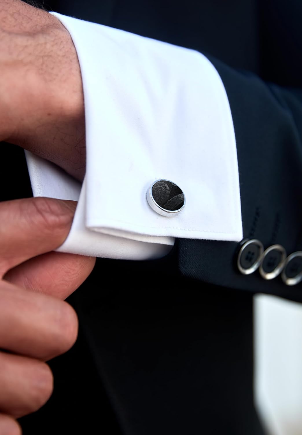 HISDERN Bow Ties for Men Pretied Bow Tie Set Paisley Classic Bowties and Pocket Square Cufflinks Set for Wedding Party - Image 4