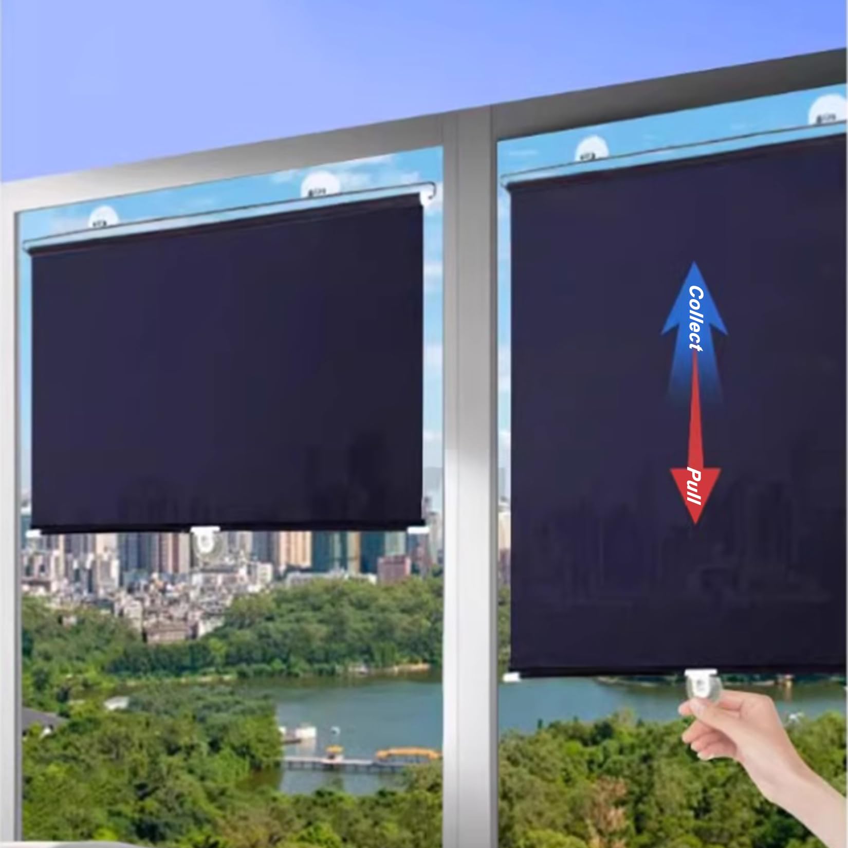 Tendine Parasole Finestrini Laterali Auto,Tenda a Rullo con Ventosa Protezione Solare,Tenda per Finestra Termica Portatile,Schermo Privacy per Balcone,Ufficio,Bagno,Auto,Senza Perforazione
