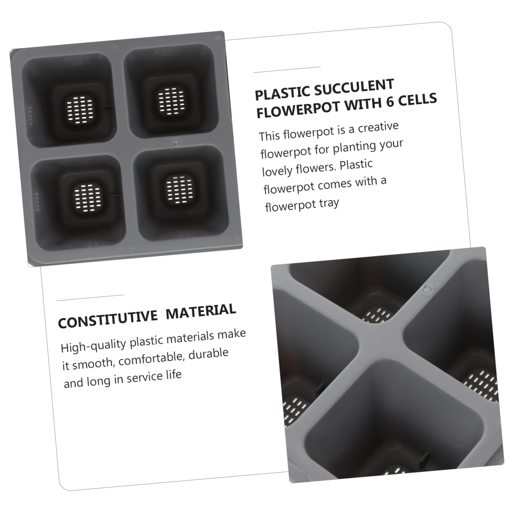 TOYANDONA 2 Series Recipiente De Vivero De 6 Rejillas para Suculentas Ideal para Cultivar Semillas De Hortalizas Germinar Plantas De Jardín Macetas para Suculentas Y 4 Piezas