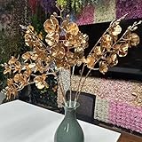 XIZHI 5 Pcs 30 Inches Fake Orchid Flowers 7 Heads Golden Orchid Artificial Flower Fake Phalaenopsis Flower for DIY Home Party and Wedding Bouquet Decor(Gold Orchid) - Image 5