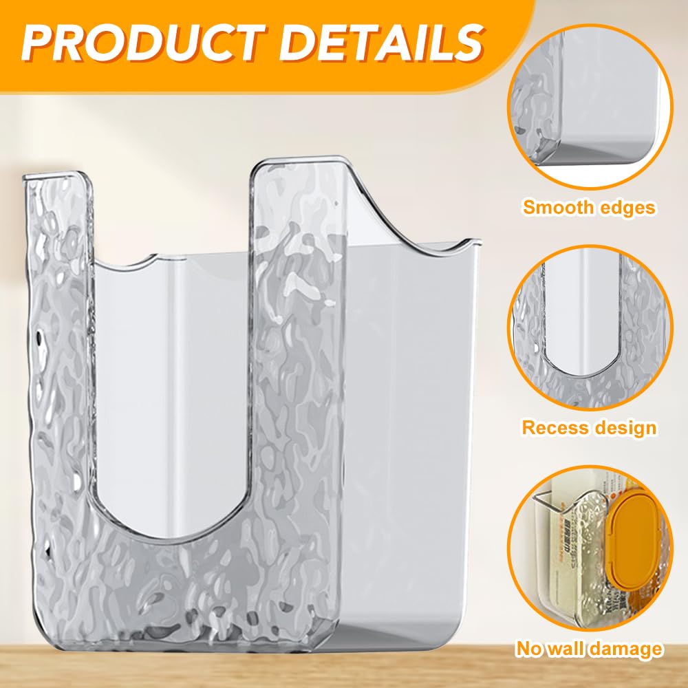 Lot De 2 Boîtes Murales Pour Lingettes Humides – Distributeur Autocollant Blanc/Gris, Salle De Bain & Cuisine
