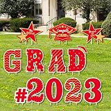 2023 Grad Yard Signs Decorations 12 Pieces Waterproof Outdoor Graduation Yard Sign Decorations Class
