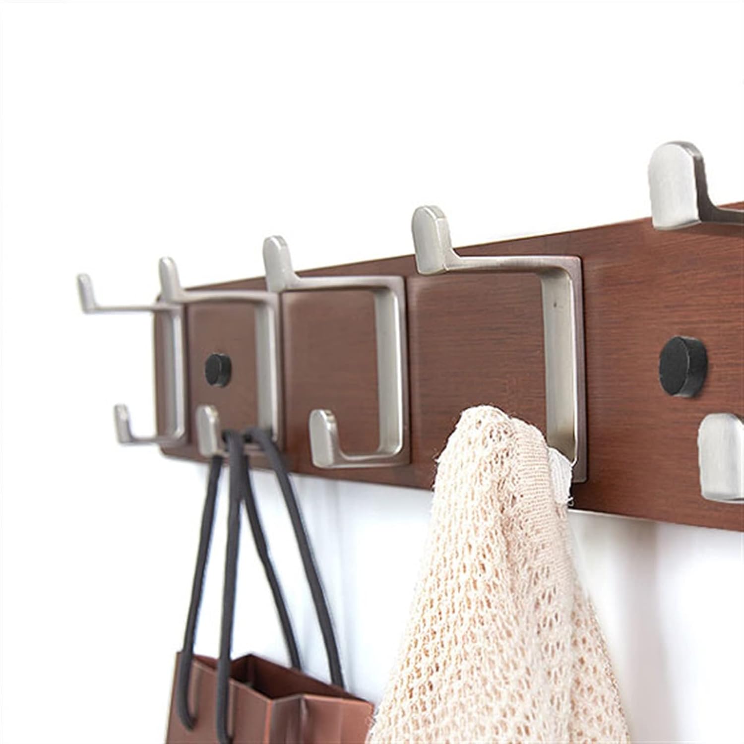 Wall Mounted Coat Rack Wall Mounted Coat Rack, Fashion Coat Hook, Hook Rack Rails for Entrance Clothes Hanger, Porch, Living Room, Bedroom, Kitchen Coat Rack Tree (Color : Natural) (Brown)