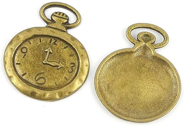 Jewelry Making Charms TD007 Clock Pocket Watch Ancient Bronze Retro Findings Bulk Pendant for Necklace Bracelets