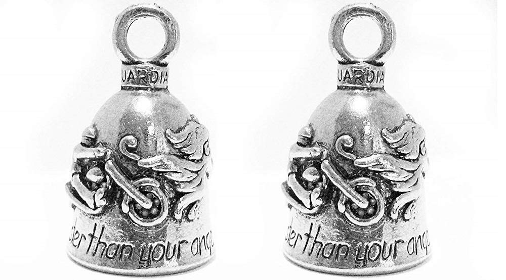 Guardian Never Ride Faster Than Your Angel Can Fly Motorcycle Biker Luck Riding Bell or Key Ring (2)