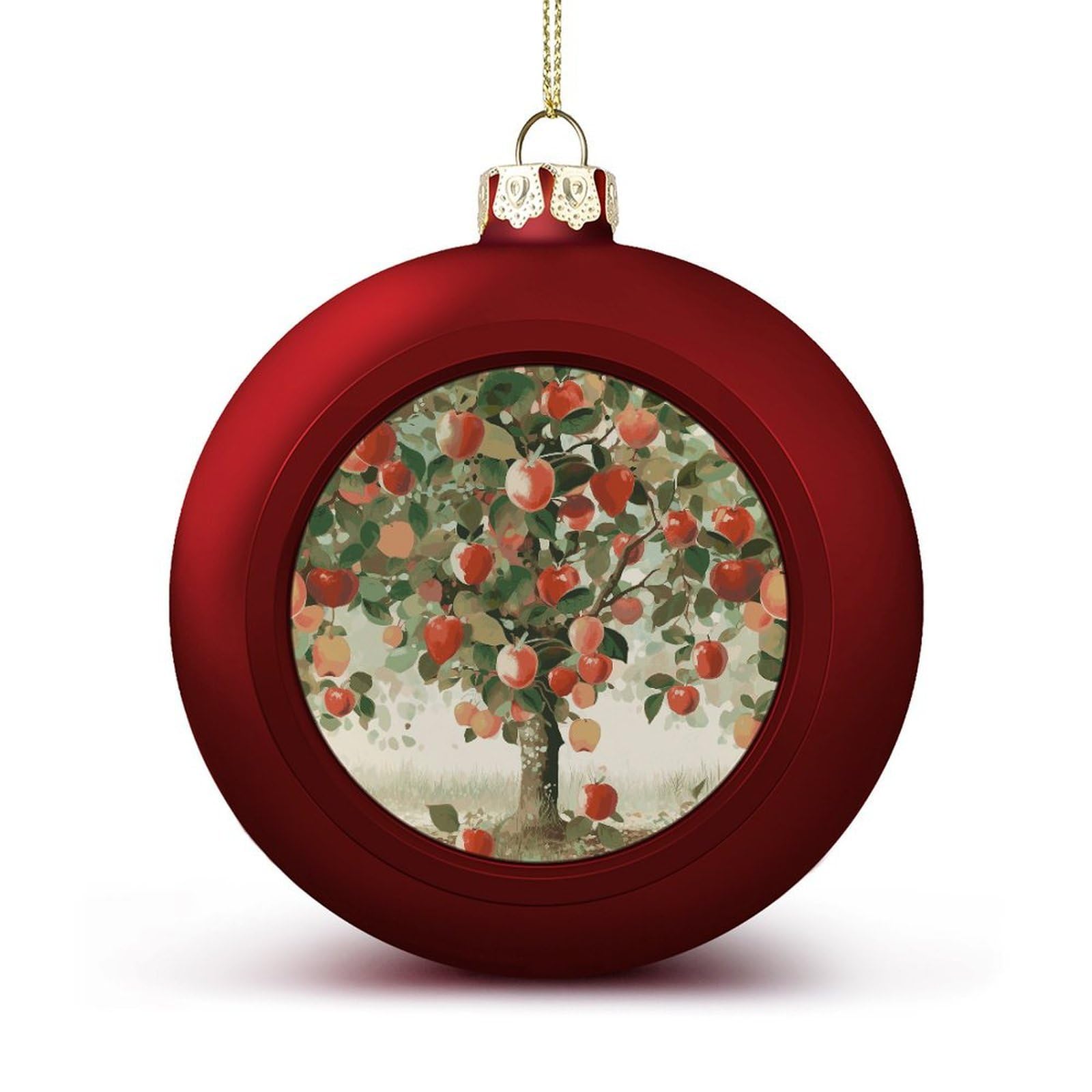 Fruit Under The Tree Christmas Balls Ornaments for Xmas Christmas Tree 1.6" Hanging Shatterproof Xmas Balls Hanging Decor Pendants for Holiday Party Outdoor Indoor DIY Craft Supplies