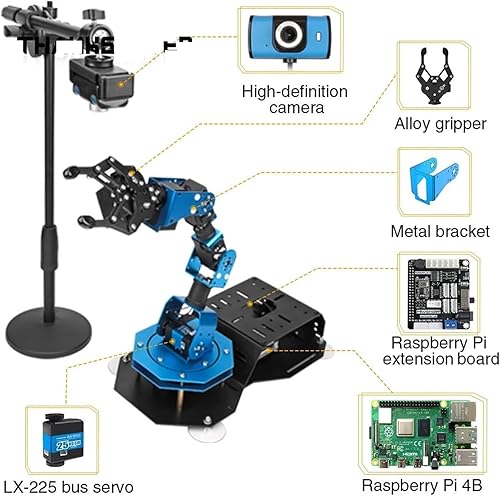 Miniatura 4 de ANTBEE Brazo robótico robótico 5DOF brazo robot montado Wcontrolador para Rasp-Berry Pi 4G 4GB