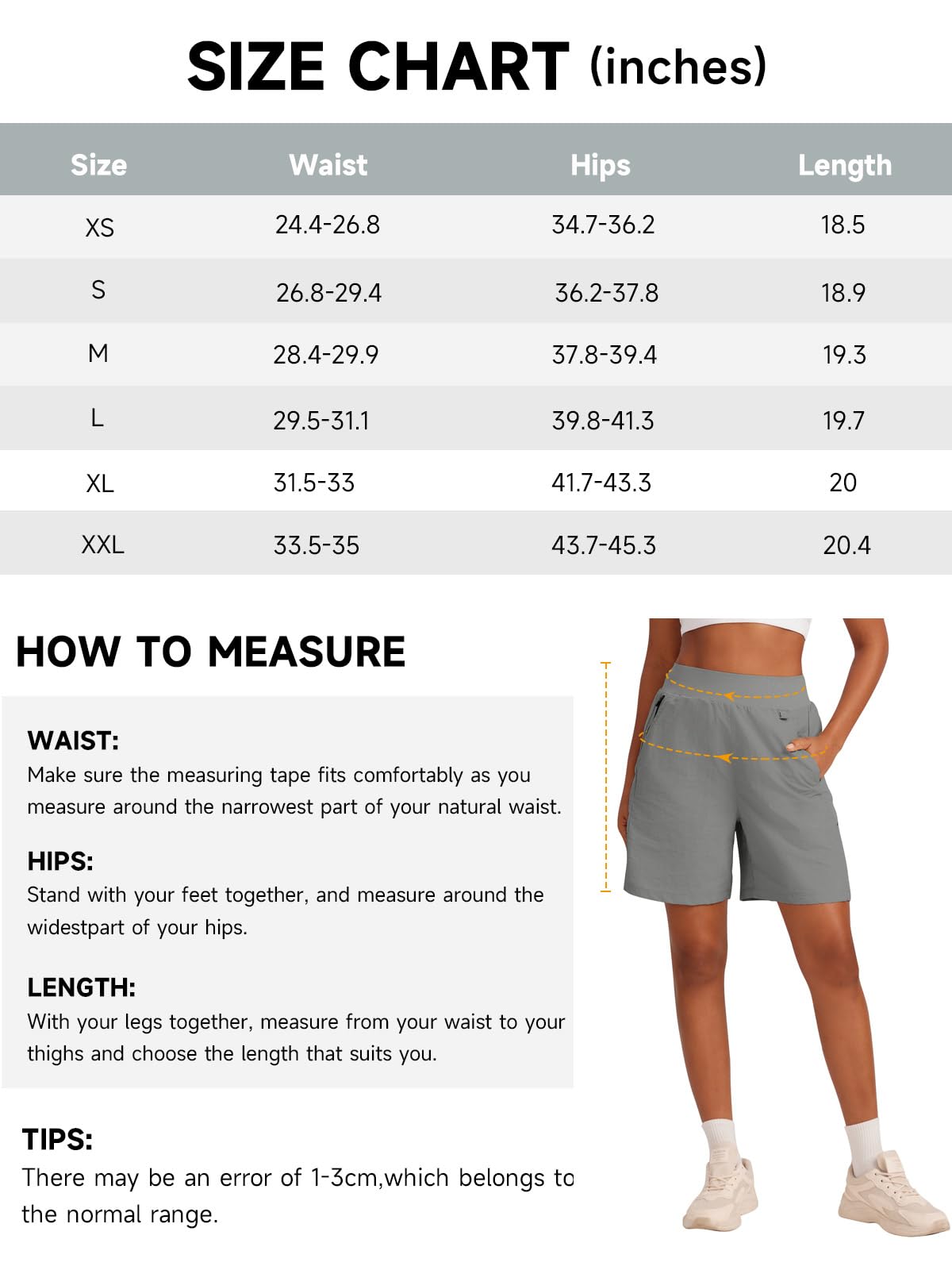 VUTRU Bermuda pour femme - Short de sport - Short d'été UPF50+ - Pour la randonnée, le camping