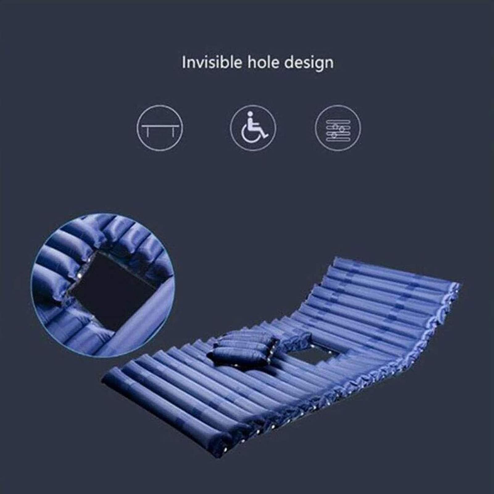 Protector de colchón antiescaras, con Bomba de Aire, colchón Inflable de Burbujas alternas con Bomba Ajustable para úlceras por presión y escaras.