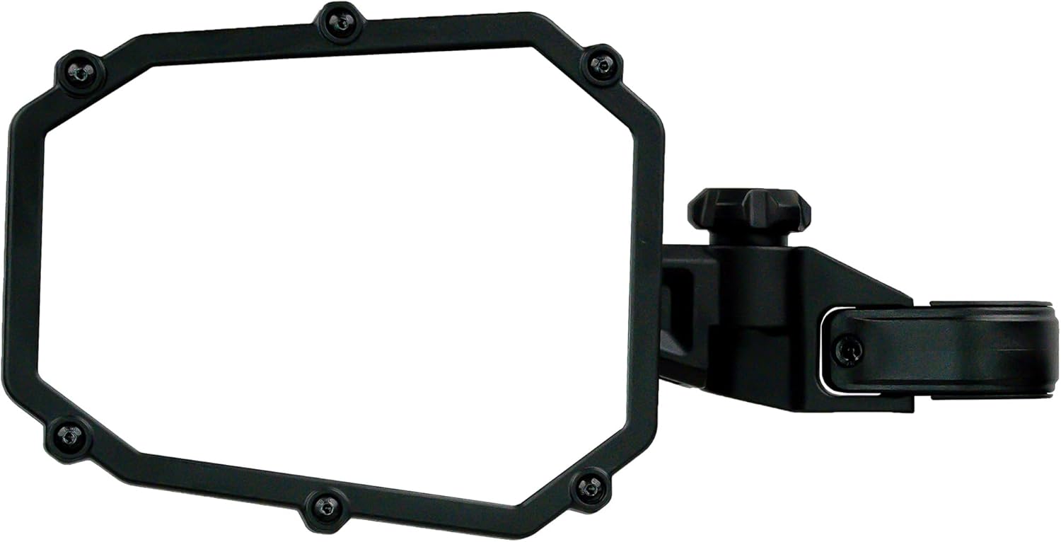 UTVMIR-ES1, Elite UTV Deluxe Single Side Mirror with Dual Axis Breakaway - Round Tube & Profiled roll cages