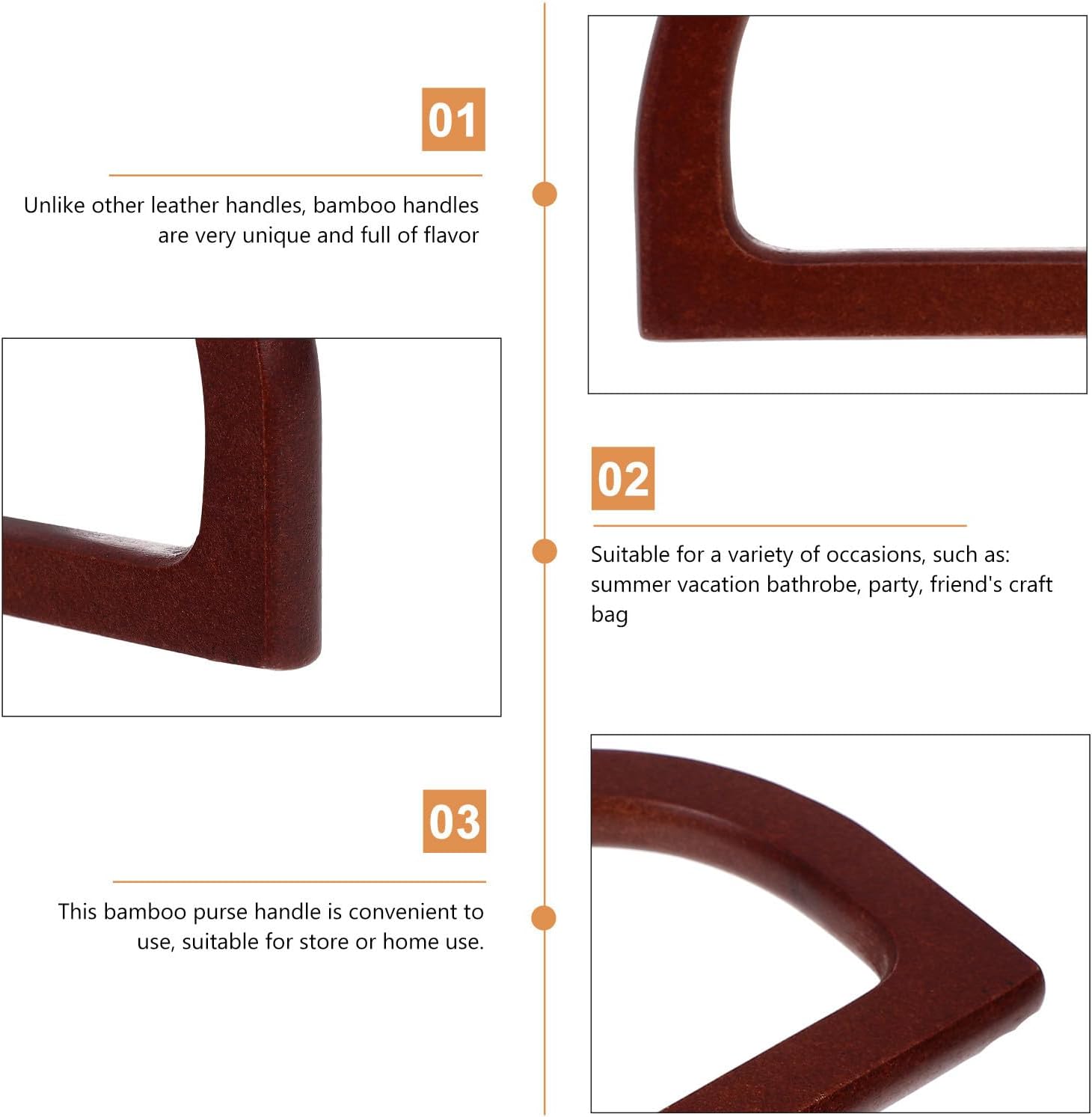 4pcs Brown D Shape Purse Handle Replacement Ring for Tote Bags image 3