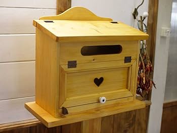 Amazon.co.jp: 横型ポスト 自立スタンド付き ナチュラル 37×20