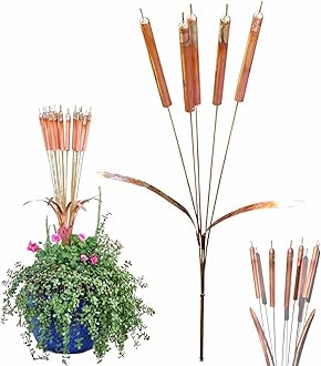 Copper Cattail Wind Chimes, 3FT Unique Handcrafted Cattail Wind Chime Garden Stake Metal Sculpture, Copper Cattail Windchimes Garden Art, Outdoor Cattail Stake for Home Balcony Tree Patio (1pcs)