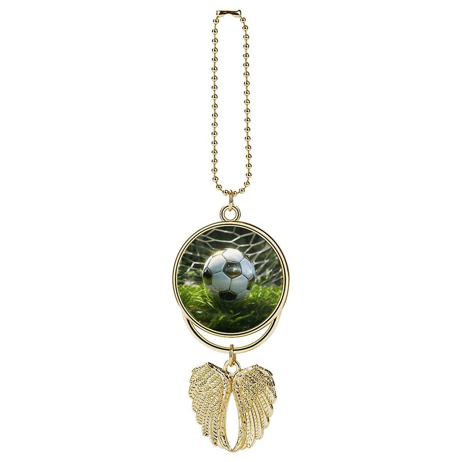 Green Grass Soccer Car Charm Alloy Car Rear View Mirrors Hanging Ornaments Stylish Car Pendant Funny Auto Hanging Accessories Car Hanging Ornaments Gift for Women Men
