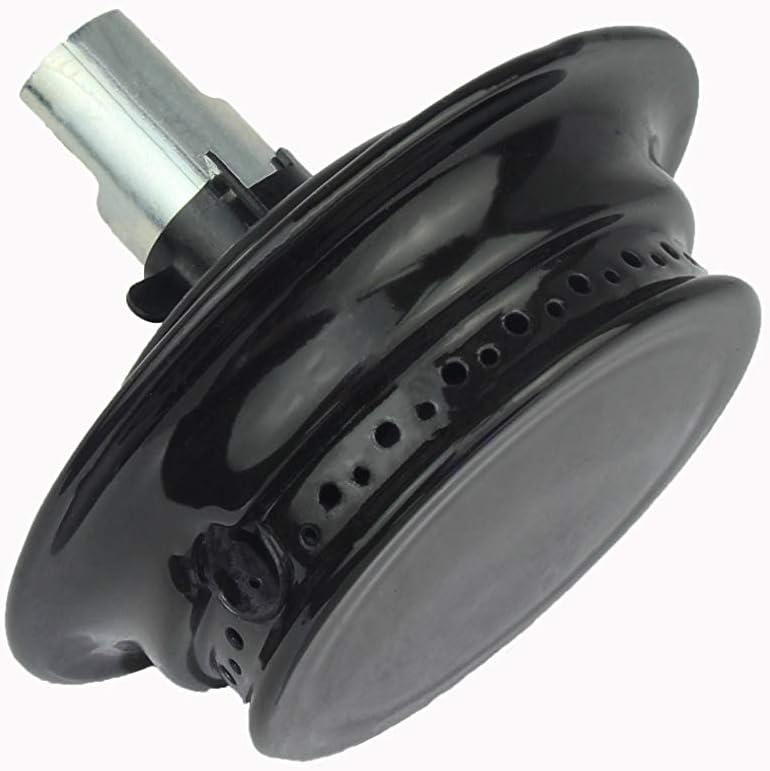 Vinklet view af KOB-udskiftningsbrænderenheden, der viser basen og tændingen.