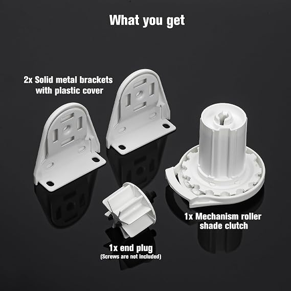 Rollerhouses RHSA38-A 38mm Metal Roller Blind Fittings Repair Parts Kit Brackets Heavy Duty 1.5 Inch/Rollease Skyline Roller Shade Mounting Brackets