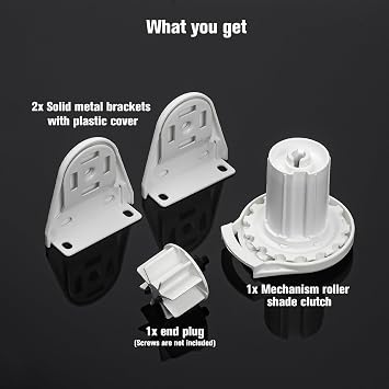 Rollerhouses RHSA38-A 38mm Metal Roller Blind Fittings Repair Parts Kit Brackets Heavy Duty 1.5 Inch/Rollease Skyline Roller Shade Mounting Brackets