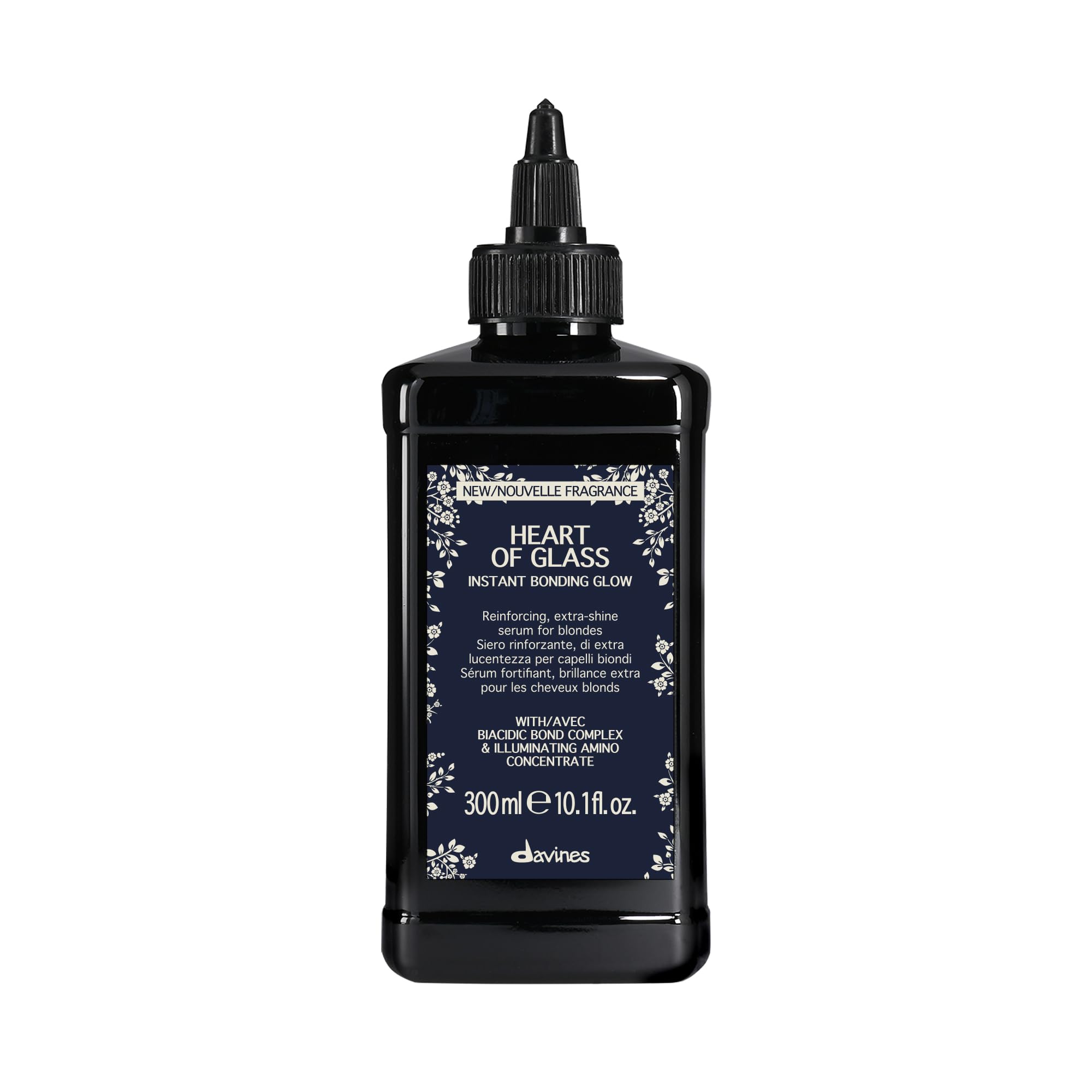 Davines Heart of Glass Instant Bonding Glow, Fast-Acting Reinforcing Serum for Blonde Hair - Illuminates & Strengthens with Biacidic Bond Complex - Weightless Texture, 10.14 Fl Oz