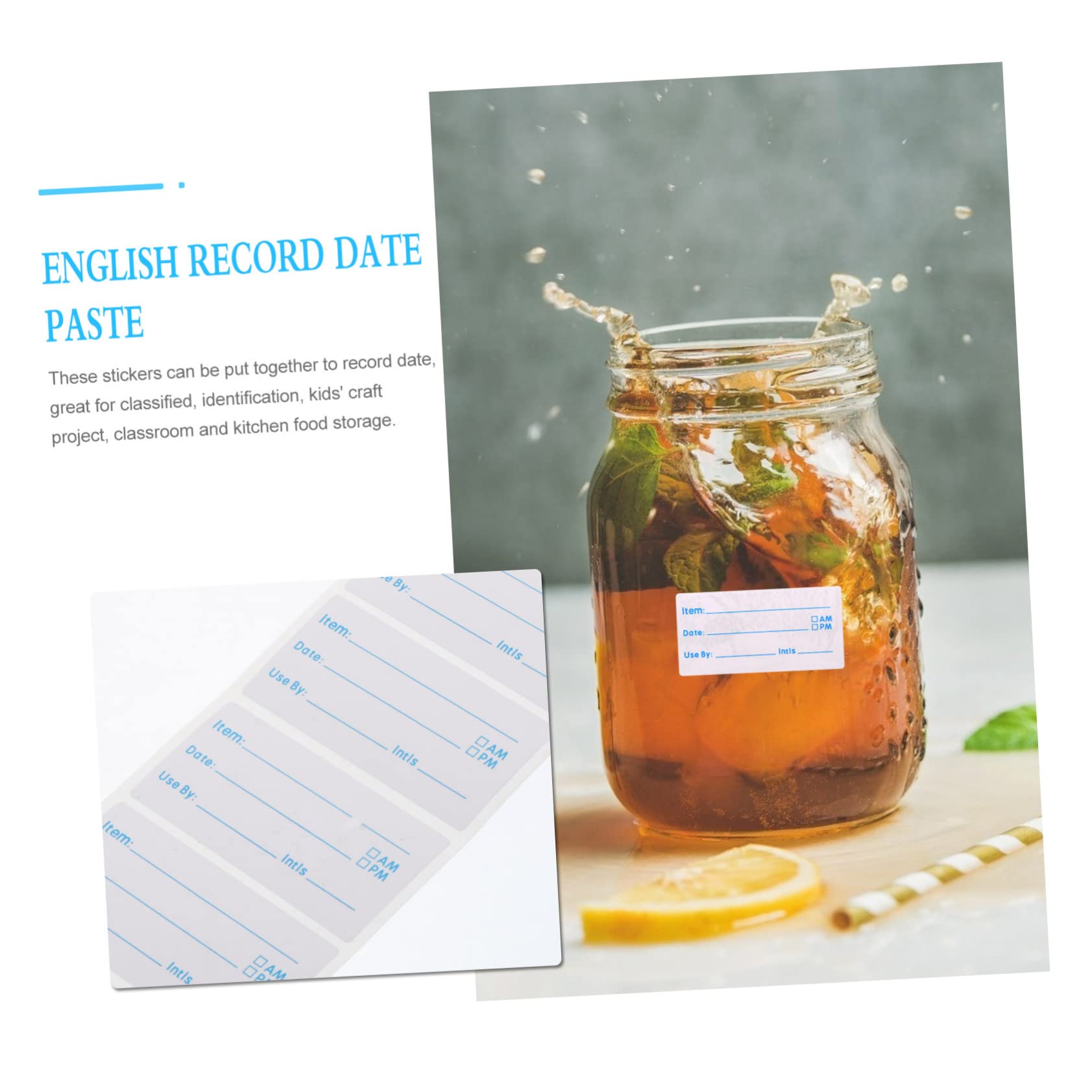 TEHAUX 10rotoli Etichette Alimentari Adesive Etichette Data Scrivibili Per Congelatore Cucina e Ristorante Resistenti e Facili Da Applicare Per Tracciabilità e Organizzazione Cibi