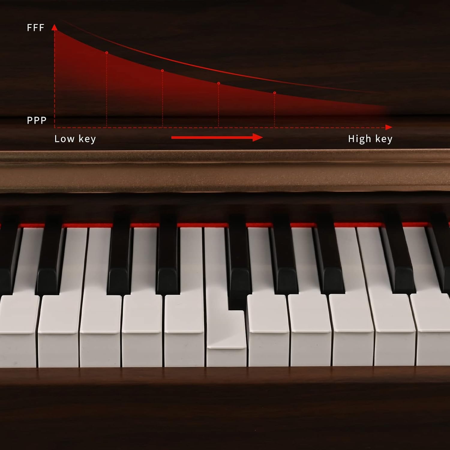 ZHRUNS Digital Piano, 88 Key Full Weighted Keyboard Piano, Professional Acoustic Heavy Hammer Piano Keyboard, with Sheet Music Stand, Triple Pedal, Power Adapter, Supports USB-MIDI Connecting, Brown