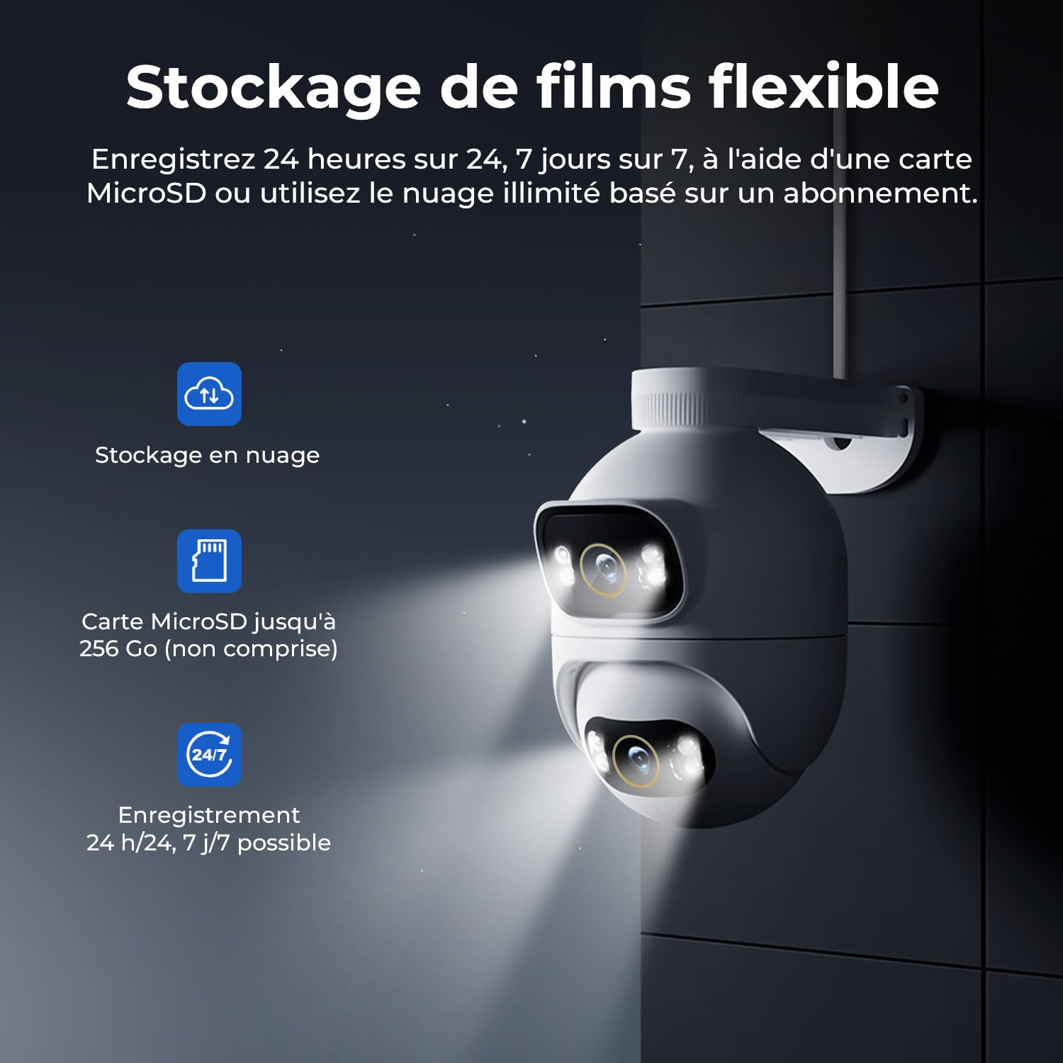 IMILAB 6K (5MP+5MP) Caméra Surveillance Extérieure Filaire, Double Objectif WiFi Camera Exterieur 360° Rotation, Work w/Xiaomi Home App, Vision Nocturne, Audio Bidirectionnel—EC6 Dual 3K+3K