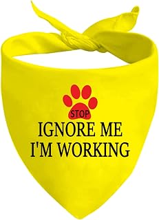 JXGZSO 1 Piece Dot Not Pet Working Dog/Do Not Distract/Ignore Me Working Dog Bandana (Ignore ME Work D)