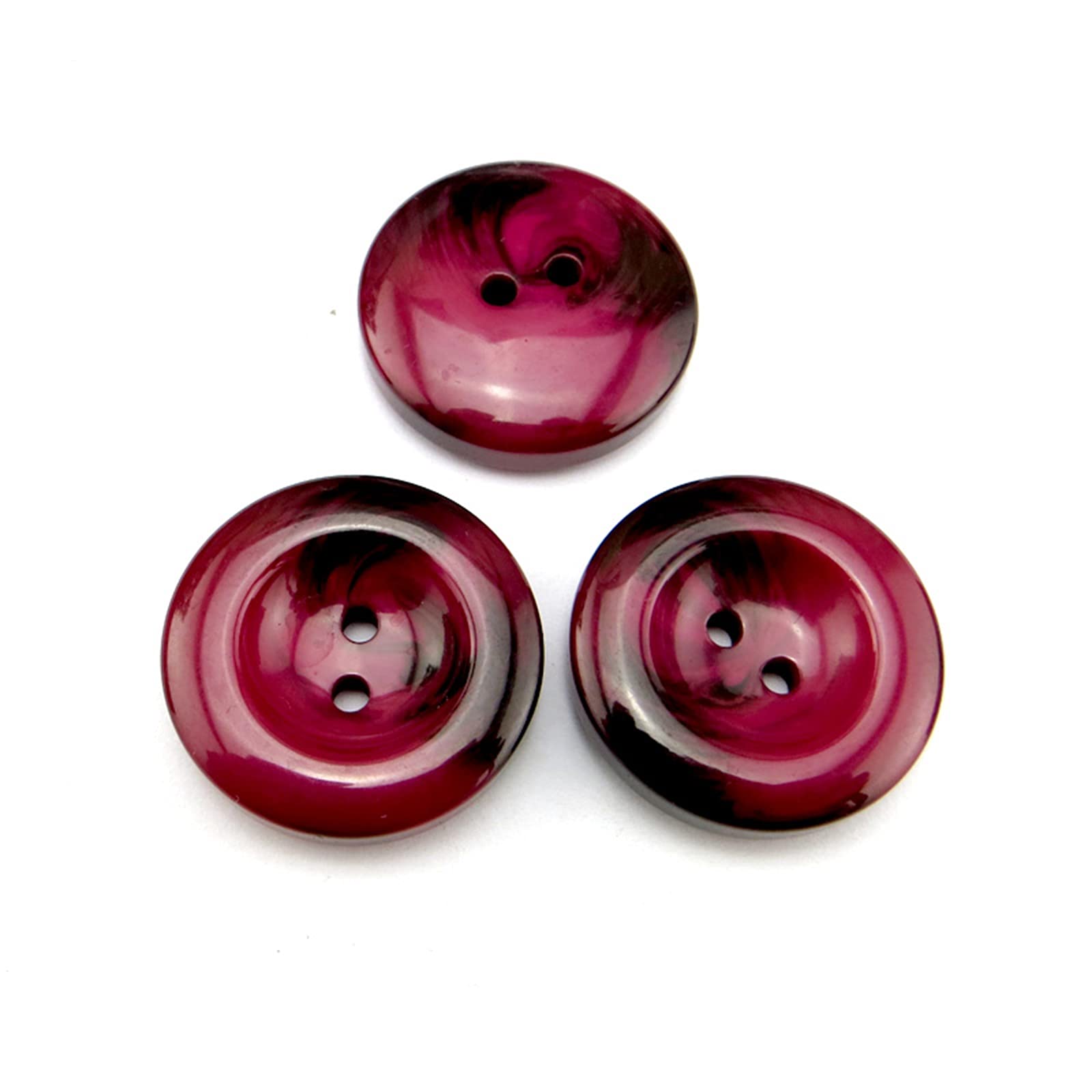 DookAa sewing buttons,buttons,10pcs 30mm Carment Coat Button Decoration Dyed Resin Buttons Garment Boots Sewing Clothes Accessories, Red, One Size (Color : Deep Red, Size : One Size)