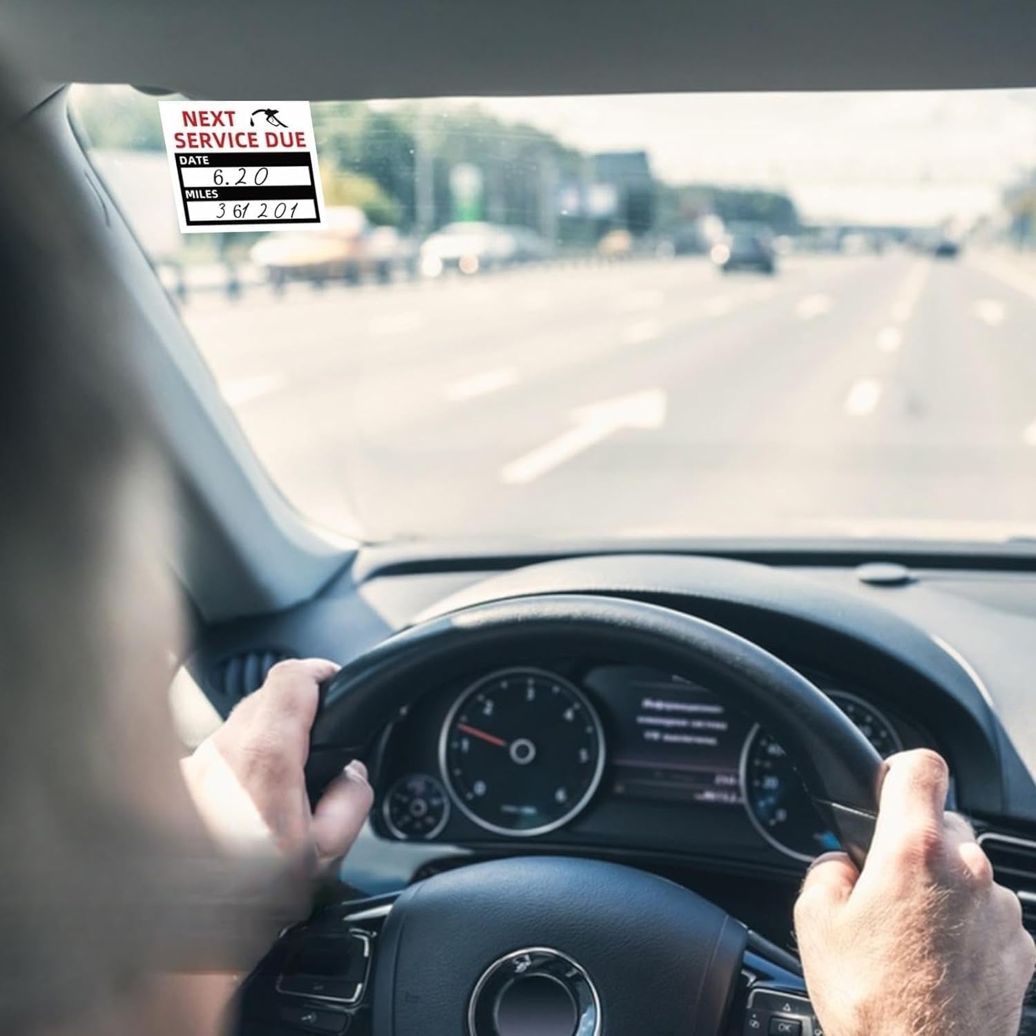 300 Pieces Oil Change Stickers, Service Reminder Labels, Auto Maintenance Service Due Reminder Stickers Labels, 2 x 2 Inch, 1 Roll (Black) thumbnail