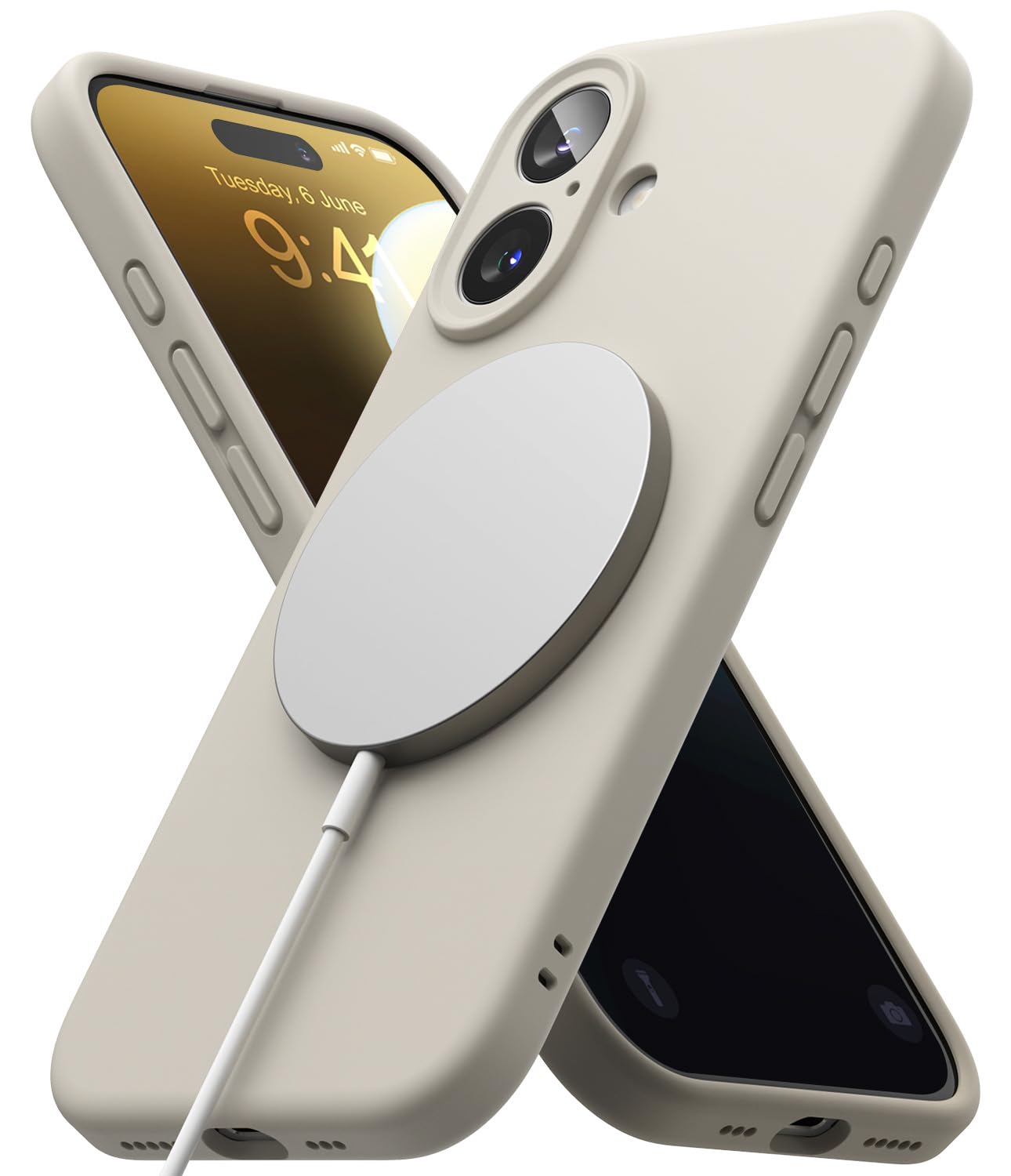 Ringke Silicone Magnetic Compatible with iPhone 16 Case Cover Strong Magnet [3-Layer Liquid Silicone] Long Lasting Silky Feel Anti-Fingerprint iPhone 16 Back Cover - Stone (B0DF8YHWSG) Amazon Price History, Amazon Price Tracker