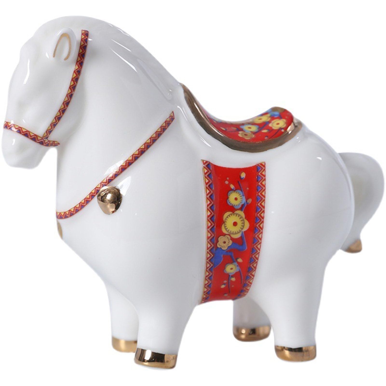 YXCQHZM Horse Decoration, Decorative Statue Horse, Chinese Feng Shui Decorative Statue Figures for Wealth And Success, Good Luck Gifts Horse Ceramic Statue (A)